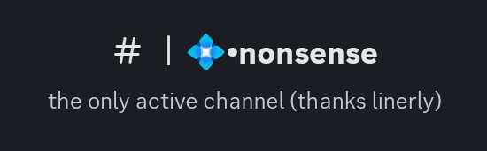 The #nonsense channel in the Cube Central server on Discord with the topic "the only active channel (thanks linerly)"
