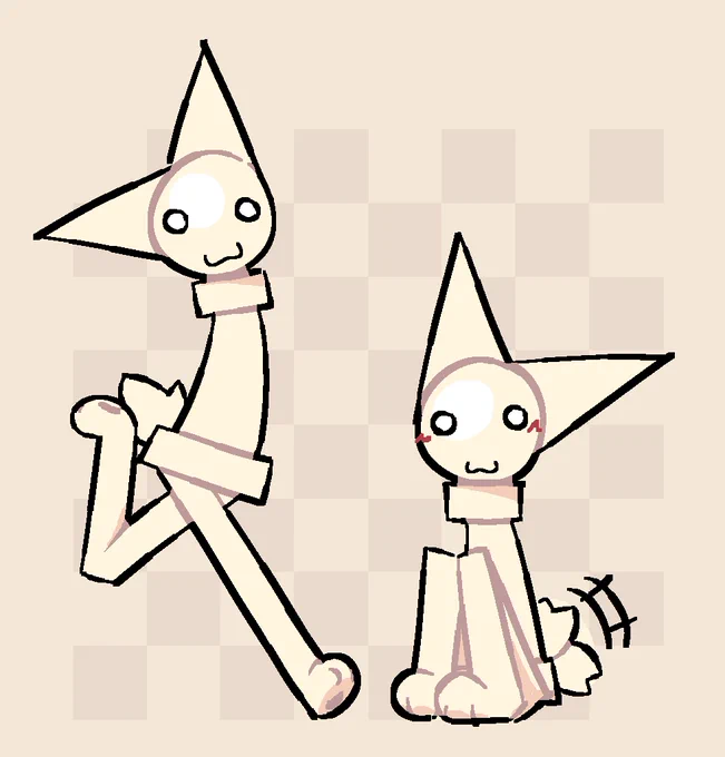 A pawn walking to another pawn, both having an "OwO" face, with a checkerboard background