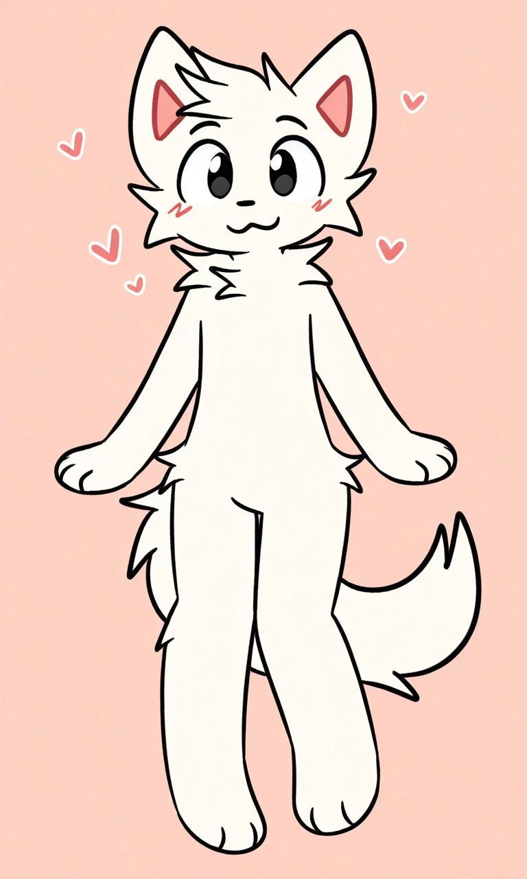 A furry character being happy with the whole body displayed