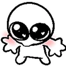 Chibi drawing with pleading eyes