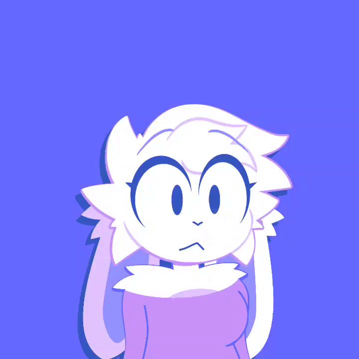 Artibun raising her ears upward with a blushing face