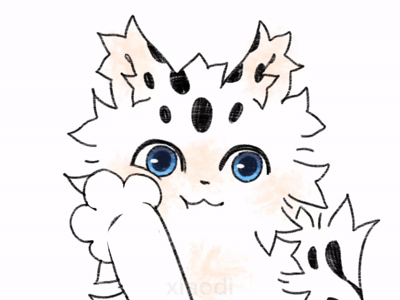 A cat character being caressed in the most aggressive way